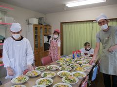 おそうめんとフルーチェの完成